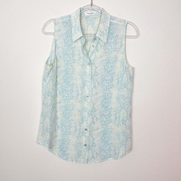 Equipment Femme Silk Snakeskin Print Sleeveless Button Front Tank Top Small - Picture 1 of 7